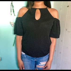 Polkadot off the shoulder shirt